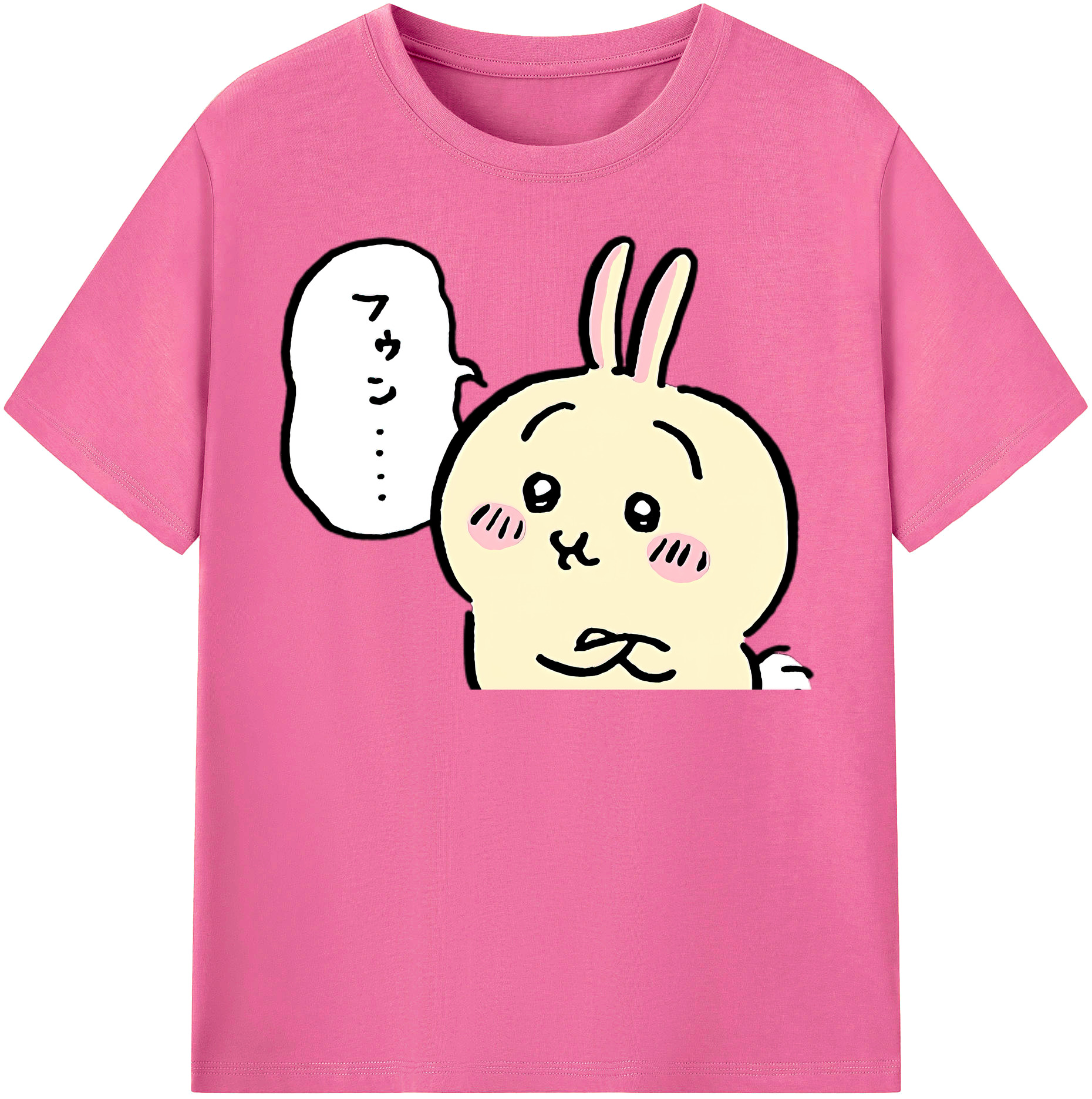（画像用） ちいかわ うさぎ Chii-kawa usagi レディースカジュアルプリントTシャツ（綿100％）